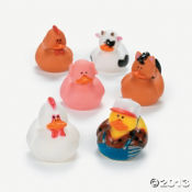 Farm Rubber Duckies<br>2"-1 dozen
